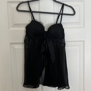Victoria's Secret Black Lace Babydoll